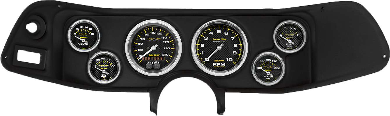 1970-1978 Chevrolet Camaro Auto Meter Direct Fit Instrument Panel w/ Carbon Fiber Gauges - Image 4
