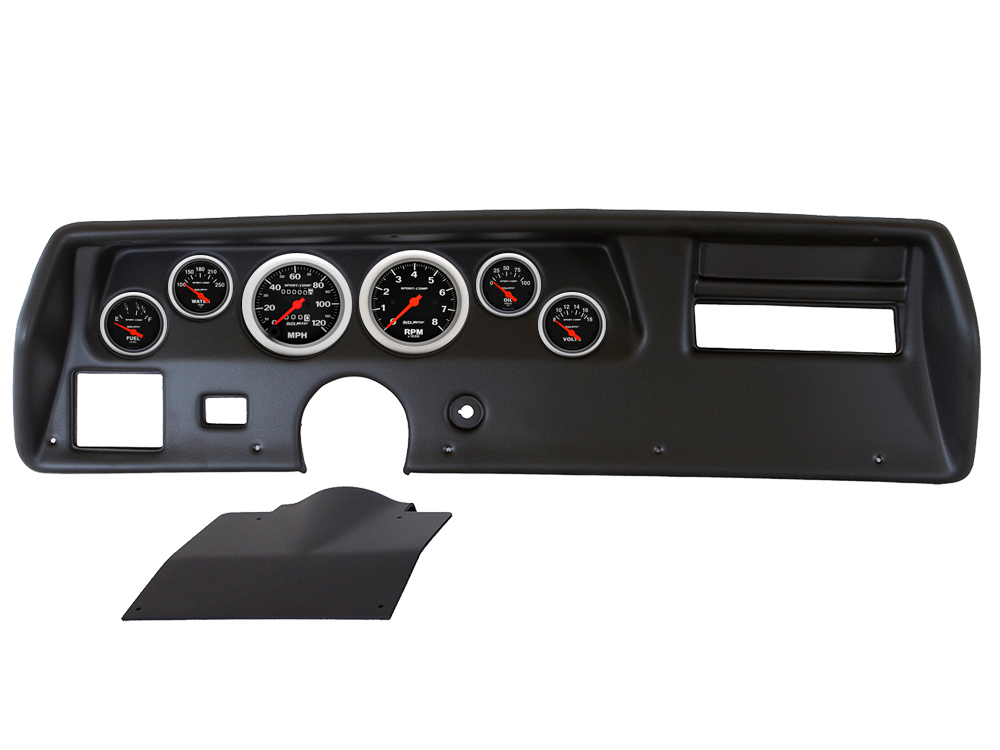 Auto Meter Direct Fit 1970-1972 Chevrolet Chevelle, El Camino, Malibu, Monte Carlo SS Instrument Panel With Sport Comp Gauges