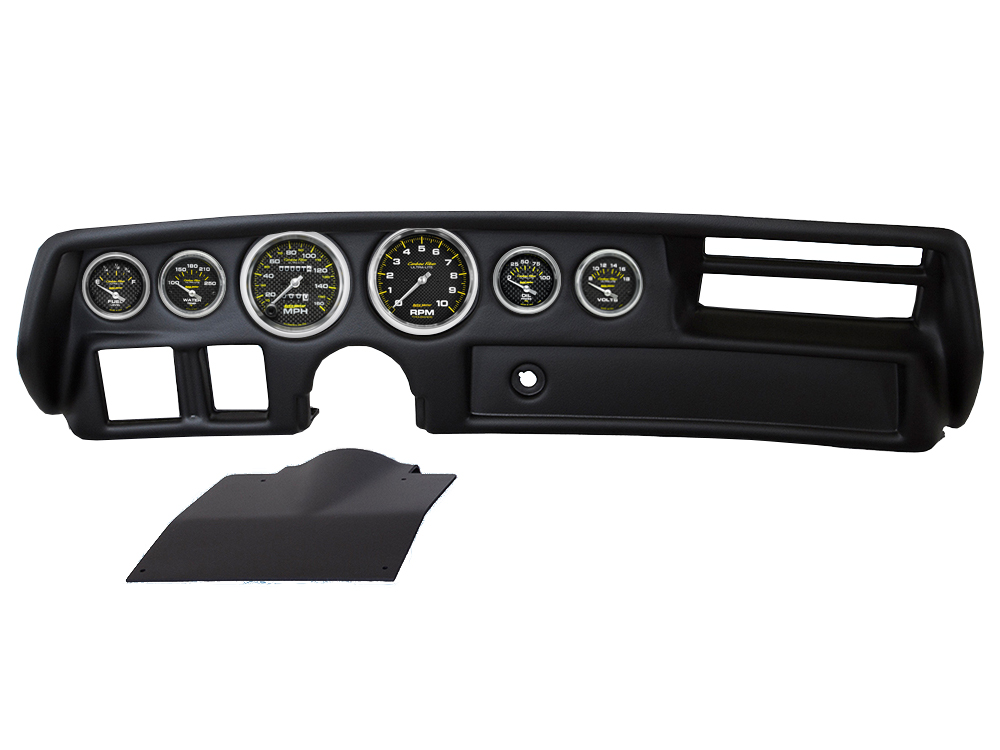 Auto Meter Direct Fit 1970-1972 Chevrolet Chevelle, El Camino, Malibu & Monte Carlo Non SS Instrument Panel With Carbon Fiber Gauges