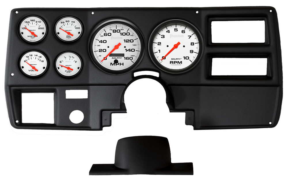 1973-1983 Chevy C/K Series Truck Auto Meter Direct Fit ABS Instrument Panel w/ Auto Meter Phantom Gauges