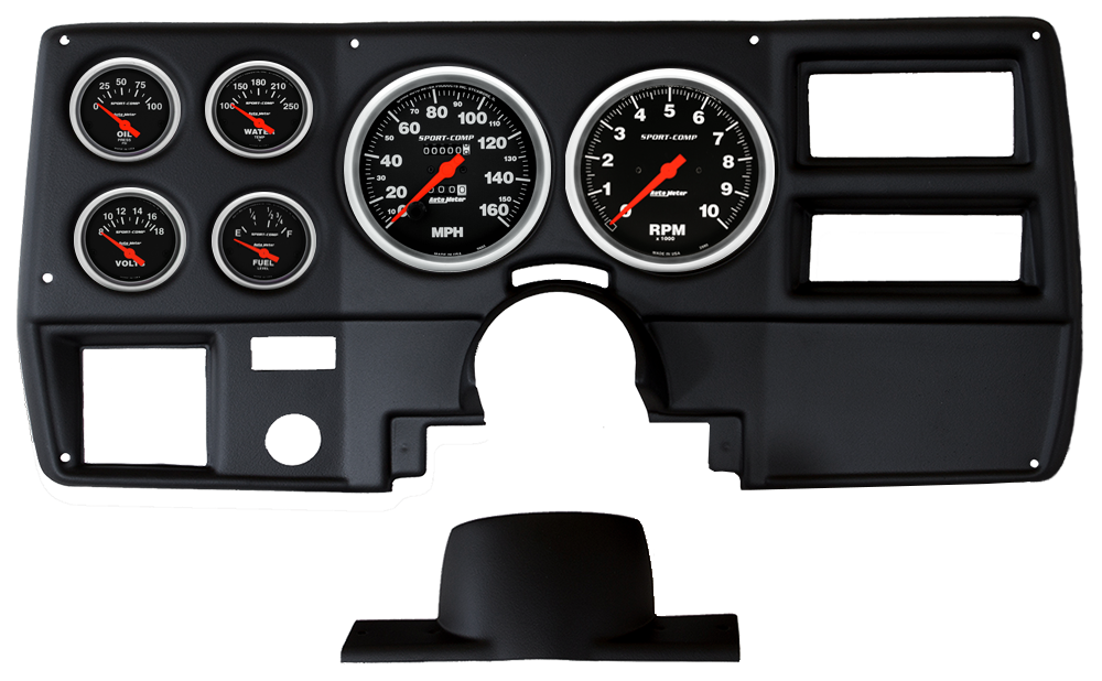1973-1983 Chevy C/K Series Truck Auto Meter Direct Fit ABS Instrument Panel w/ Auto Meter Sport Comp Gauges