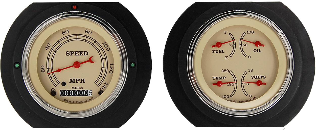 1951-1952 Ford Truck Aluminum Gauge Panels w/ Classic Instruments Gauges - Image 2
