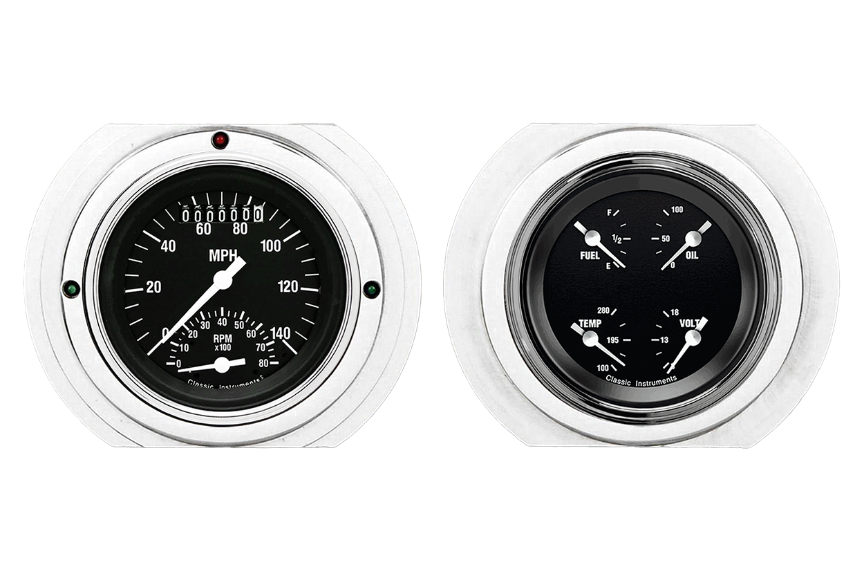 1951-1952 Ford Truck Aluminum Gauge Panels w/ Classic Instruments Gauges (Ultimate Speedometer)