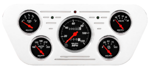 1953-55 Ford Truck Billet Aluminum Gauge Panel w/ AutoMeter Street Rod series gauges
