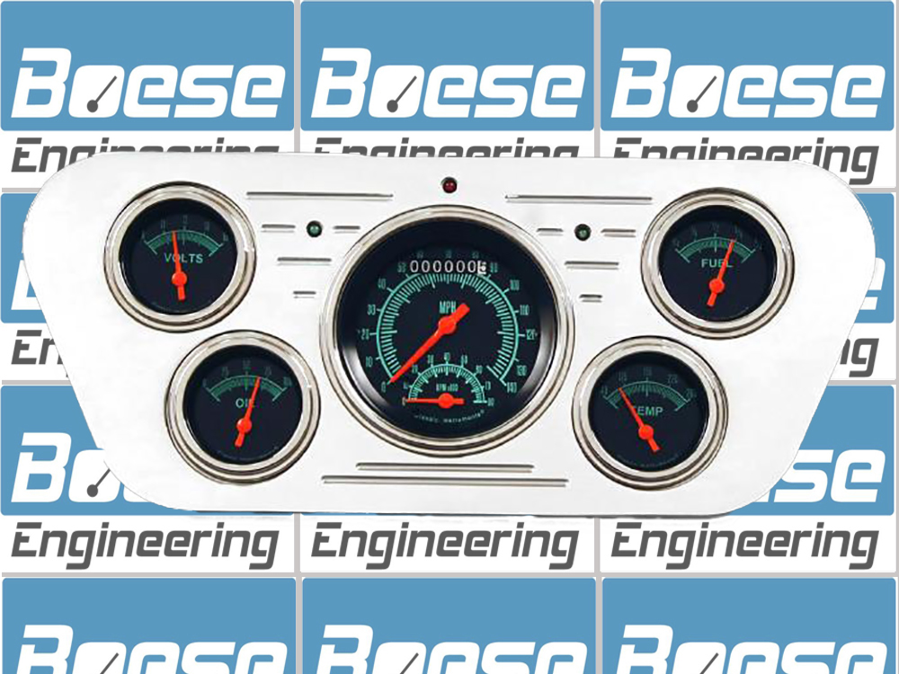 1953-1955 Ford Truck Billet Aluminum 5 Gauge Panel w/ Classic Instruments Gauges (Ultimate Speedometer)