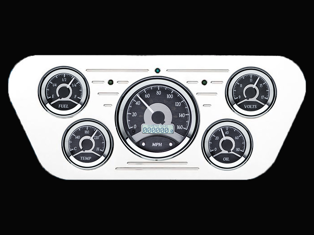 1953-1955 Ford Truck Billet Aluminum Gauge Panel w/ Dakota Digital VHX-1050 Black Alloy Gauges - Image 3