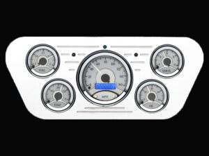 1953-1955 Ford Truck Billet Aluminum Gauge Panel w/ Dakota Digital VHX-1050 Silver Alloy Gauges