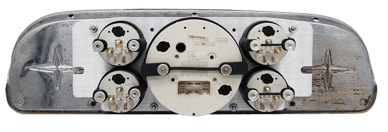1957-1960 Ford Truck Aluminum Gauge Adapter Panel w/ AutoMeter Old Tyme White Gauges - Image 3