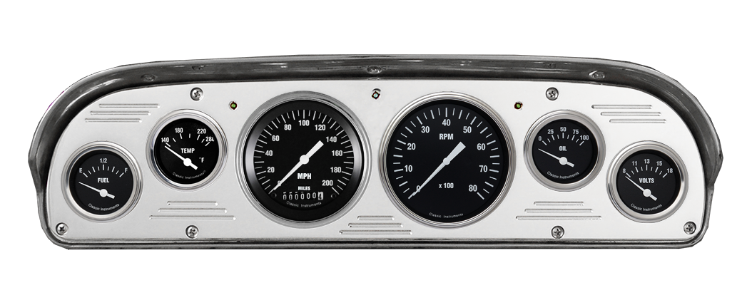 1957-1960 Ford Truck Billet Aluminum 6 Gauge Panel w/ Classic Instruments Gauges - Image 2