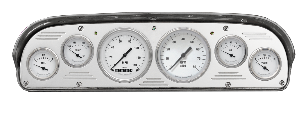 1957-1960 Ford Truck Billet Aluminum 6 Gauge Panel w/ Classic Instruments Gauges - Image 3