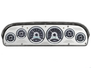 1957-1960 Ford Truck Billet Aluminum Gauge Panel w/ Dakota Digital VHX Black Alloy Gauges