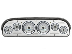 1957-1960 Ford Truck Aluminum Gauge Panel w/ Dakota Digital VHX Silver Alloy Gauges