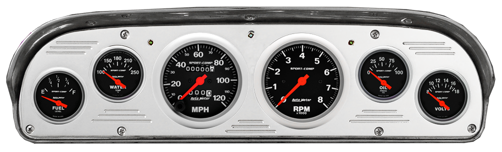 1957-1960 Ford Truck Billet Aluminum Gauge Panel w/ Sport-Comp gauges