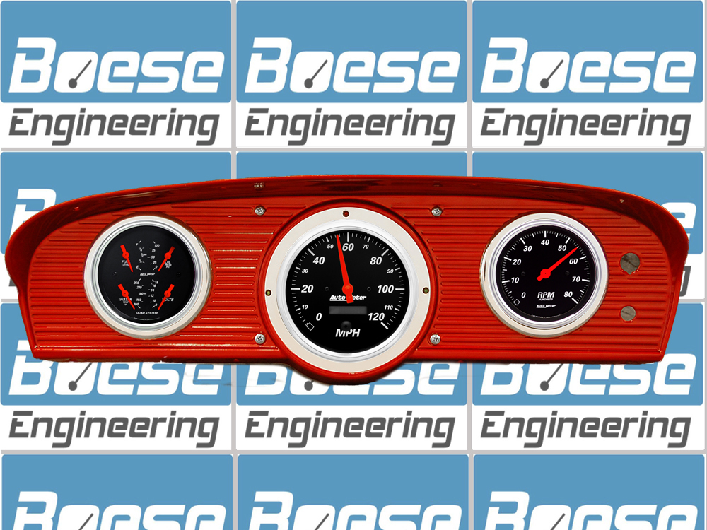 61 62 63 64 65 66 Ford F100 Truck Adapter Rings w/ Auto Meter Designer Black Gauges