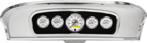 1965-1966 Ford Custom Cab Truck Aluminum Gauge Panel w/ Auto Meter Ford Masterpiece Silver Gauges
