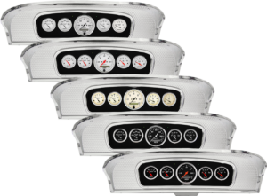 1965-1966 Ford Custom Cab Truck Aluminum Gauge Panel w/ Auto Meter Street Rod Series Gauges