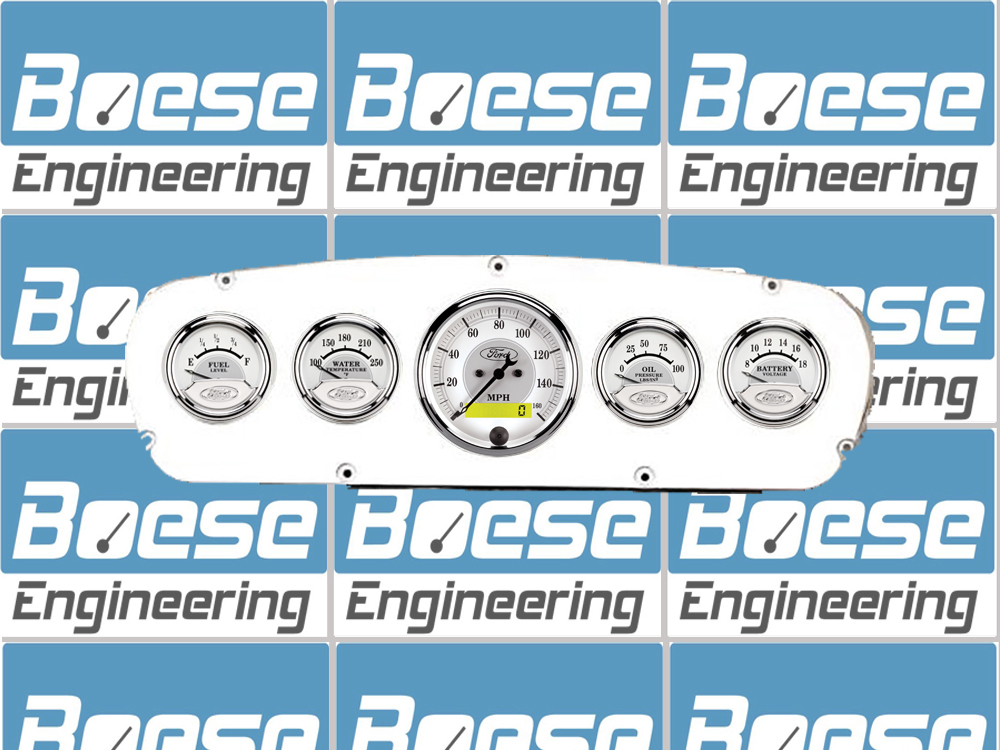 1965-1966 Ford Custom Cab Truck Aluminum Gauge Panel w/ Auto Meter Ford Masterpiece Silver Gauges - Image 2