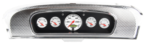 1965-1966 Ford Custom Cab Truck Brushed Black Anodized Aluminum Gauge Panel w/ Auto Meter Phantom Gauges