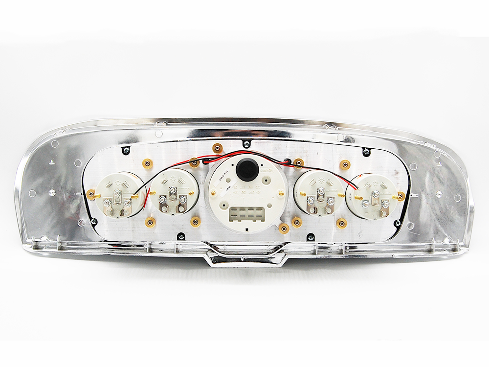 1965-1966 Ford Custom Cab Truck Brushed Black Anodized Aluminum Gauge Panel w/ Auto Meter Phantom Gauges - Image 2