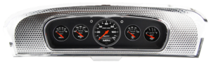 1965-1966 Ford Custom Cab Truck Brushed Black Anodized Aluminum Gauge Panel w/ Auto Meter Sport-Comp Gauges