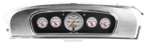 1965-1966 Ford Custom Cab Truck Brushed Black Anodized Aluminum Gauge Panel w/ Auto Meter Ultra-Lite Gauges