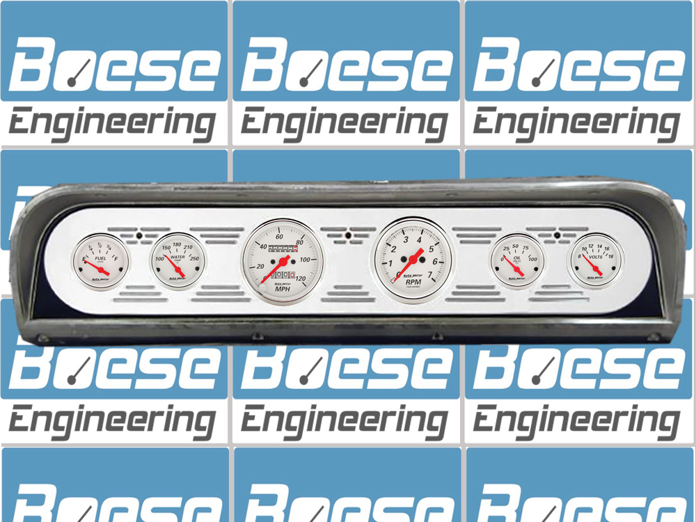 1967-1972 Ford Truck Aluminum Gauge Panel w/ Auto Meter Street Rod Series Gauges - Image 2