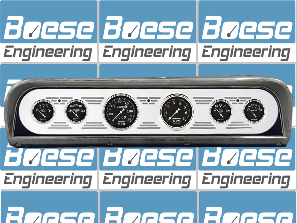 1967-1972 Ford Truck Aluminum Gauge Panel w/ Auto Meter Street Rod Series Gauges - Image 3