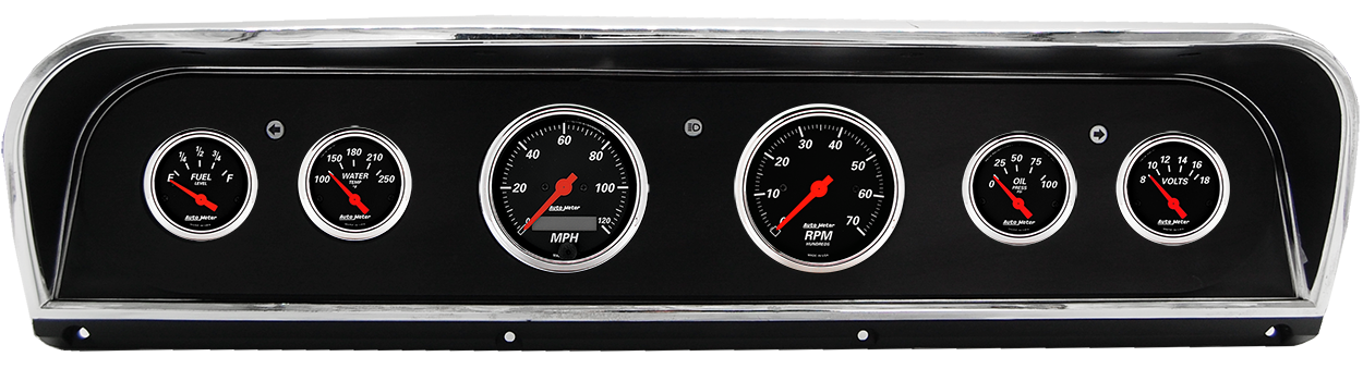 1967-1972 Ford Truck Aluminum Gauge Panel w/ AutoMeter Street Rod Series Gauges