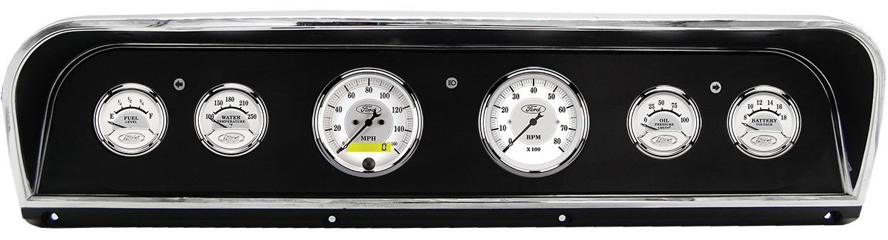 1967-1972 Ford Truck Aluminum 6 Gauge Panel w/ AutoMeter Ford Masterpiece Silver Gauges
