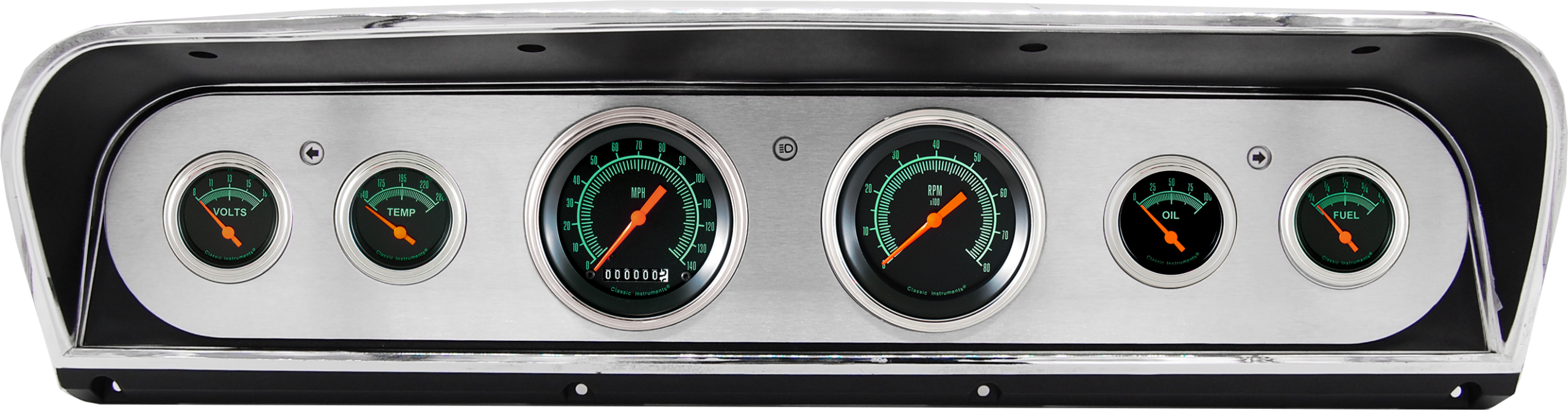 1967-1972 Ford Truck Aluminum Gauge Panel w/ Classic Instruments G/Stock Gauges