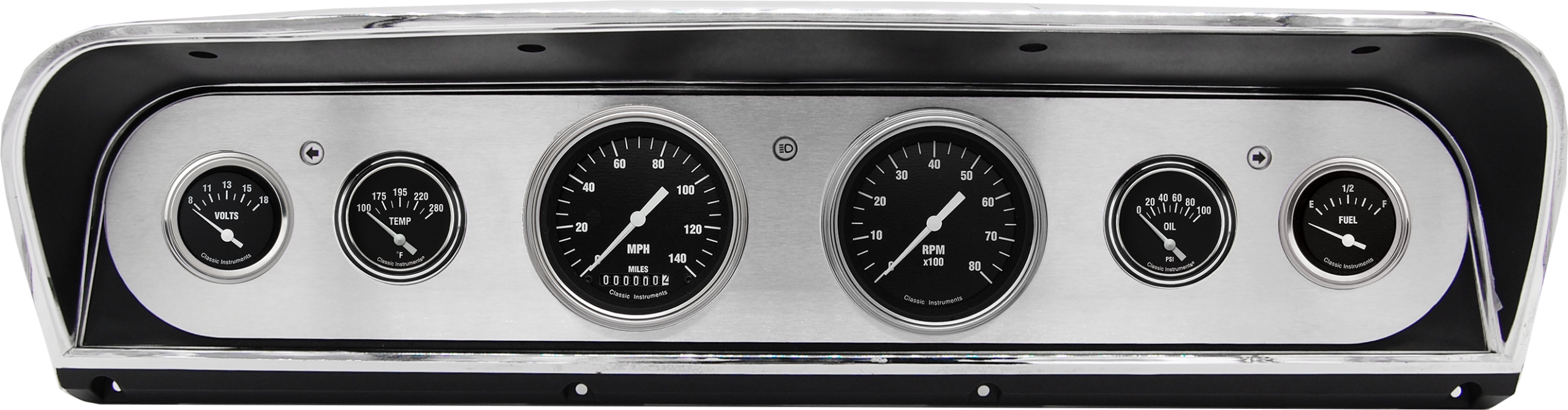 1967-1972 Ford Truck Aluminum Gauge Panel w/ Classic Instruments Hot Rod Gauges