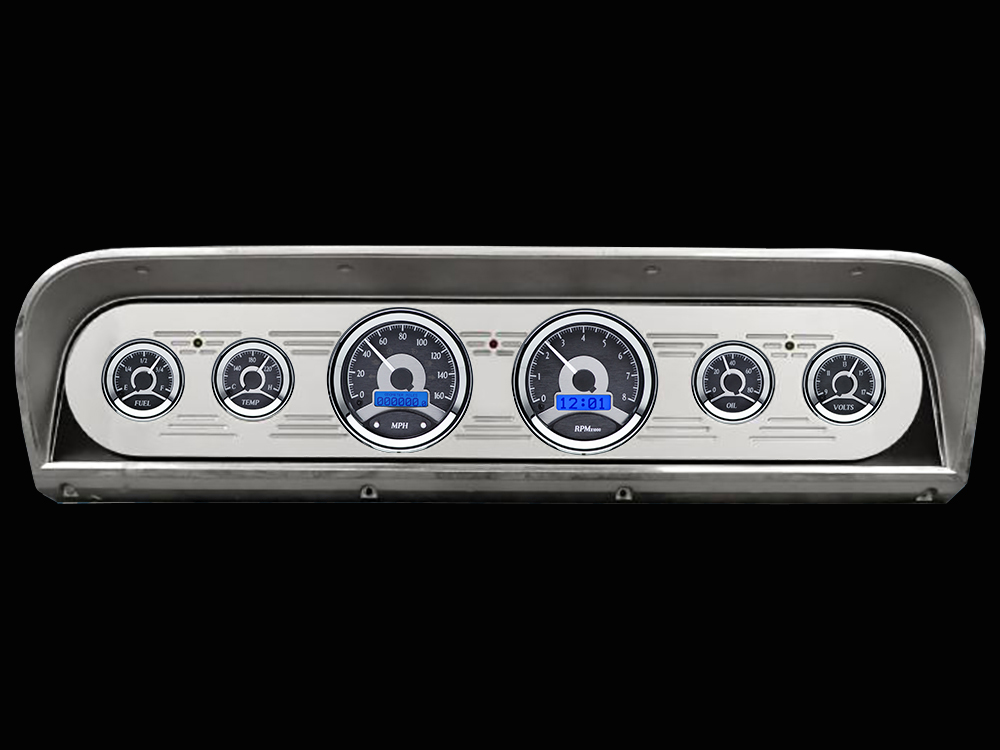 1967-1972 Ford Truck Billet Aluminum Gauge Panel w/ Dakota Digital VHX Black Alloy Gauges - Image 3