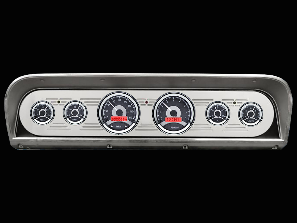 1967-1972 Ford Truck Billet Aluminum Gauge Panel w/ Dakota Digital VHX Black Alloy Gauges - Image 5