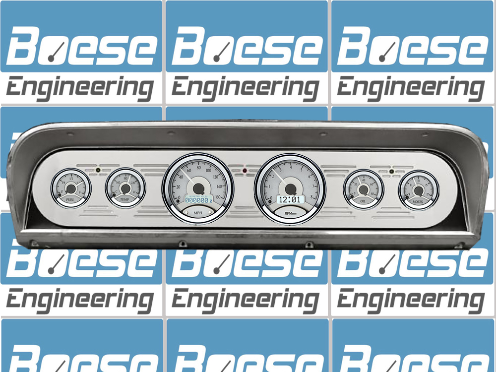 1967-1972 Ford Truck Billet Aluminum Gauge Panel w/ Dakota Digital VHX Silver Alloy Gauges - Image 5