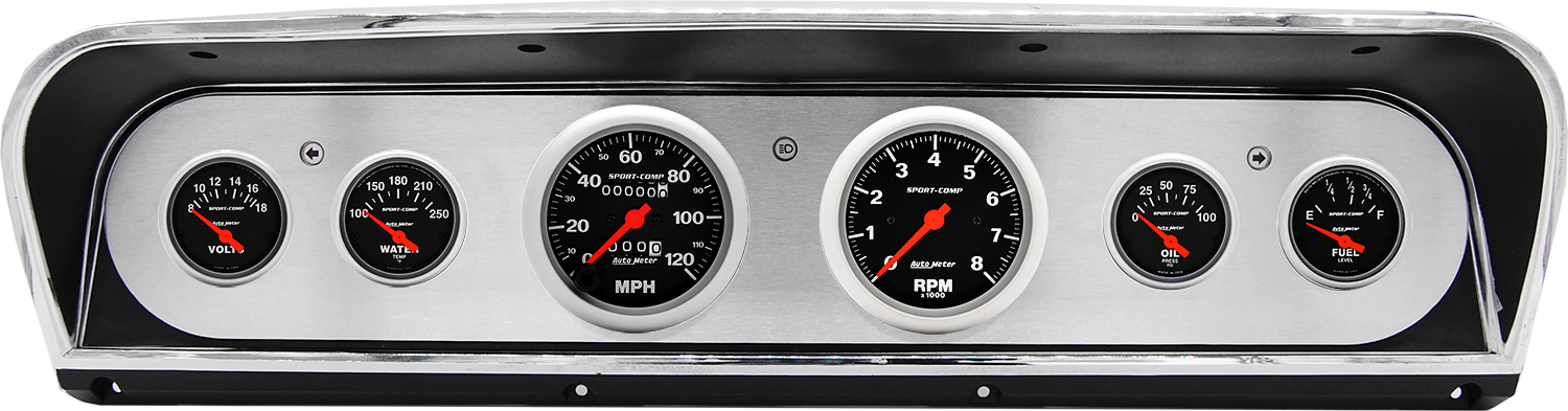 1967-1972 Ford Truck Aluminum Gauge Panel w/ Sport-Comp gauges - Image 5
