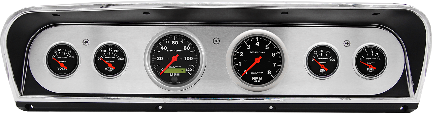 1967-1972 Ford Truck Aluminum Gauge Panel w/ Sport-Comp gauges