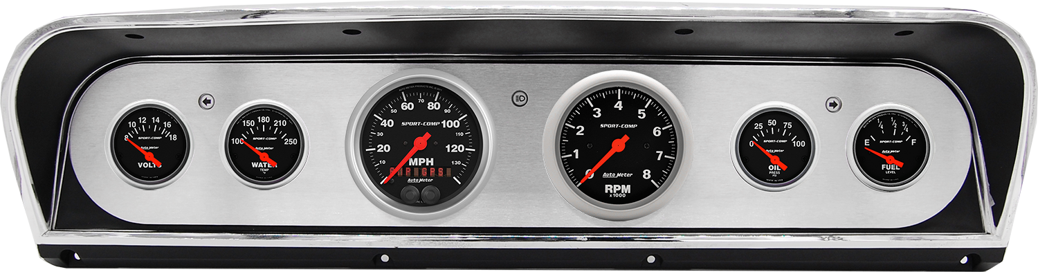1967-1972 Ford Truck Aluminum Gauge Panel w/ Sport-Comp gauges - Image 4