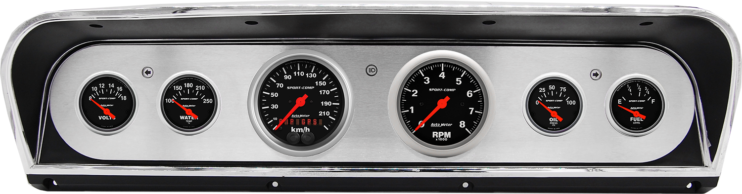 1967-1972 Ford Truck Aluminum Gauge Panel w/ Sport-Comp gauges - Image 3