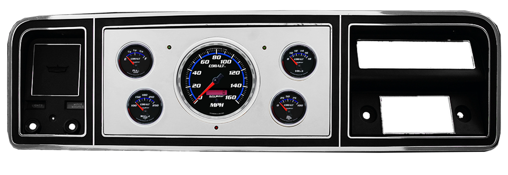1973-1979 Ford Truck Aluminum Gauge Panel w/ AutoMeter Cobalt Gauges