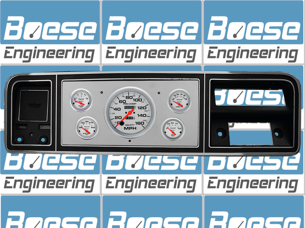 73 74 75 76 77 78 79 Ford Truck Billet Aluminum Dash Insert w/ Auto Meter Ultra-Lite Gauges