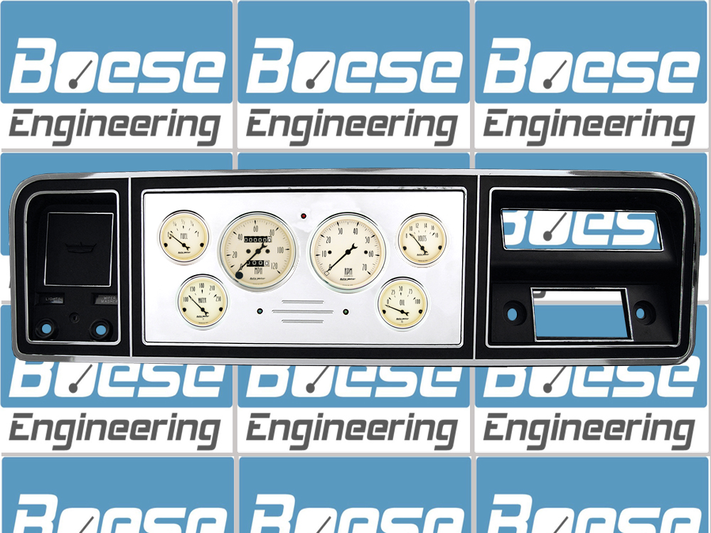 73 74 75 76 77 78 79 Ford Truck Billet Aluminum Dash Insert w/ Auto Meter Antique Beige Gauges