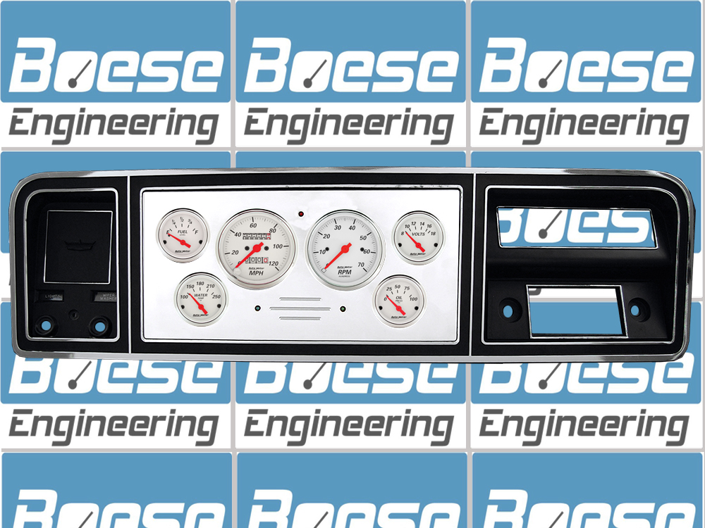 73 74 75 76 77 78 79 Ford Truck Billet Aluminum Dash Insert w/ Auto Meter Arctic White Gauges