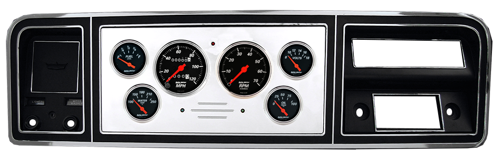 1973-1979 Ford Truck Billet Aluminum Gauge Panel w/ Auto Meter Street Rod series gauges