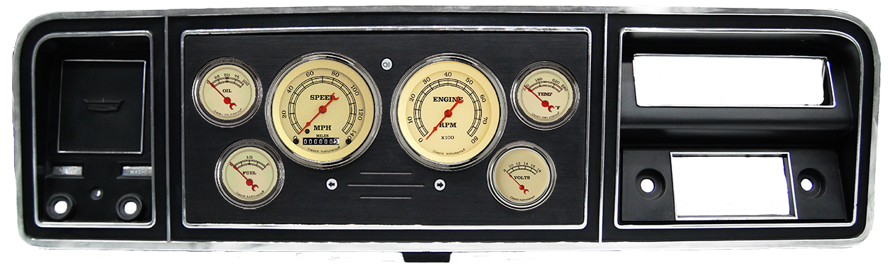 1973-1979 Ford Truck Aluminum Gauge Panels w/ Classic Instruments Gauges - Image 5