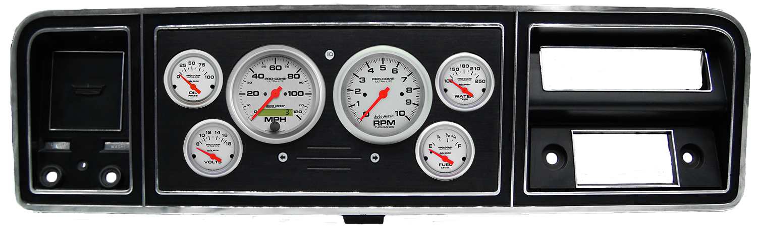 1973-1979 Ford Truck Aluminum Gauge Panel w/ Auto Meter Ultra-Lite Gauges