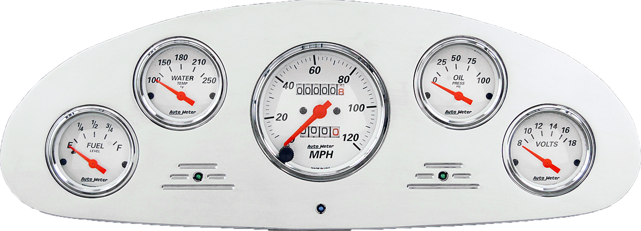 1933-35 Chevy Standard / 1933 Chevy Master Aluminum Gauge Panel w/ Auto Meter Street Rod series gauges