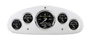 1934 Chevy Master Aluminum Gauge Panel w/ Auto Meter Street Rod Series Gauges (Speedo/Tach)