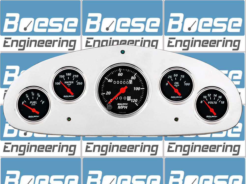 1934 Chevy Master Billet Aluminum Gauge Panel w/ Auto Meter Street Rod series gauges - Image 3