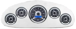 1934 Chevy Master Billet Aluminum Gauge Panel w/ Dakota Digital VHX-1050 Black Alloy Gauges