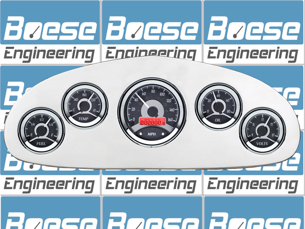 1934 Chevy Master Billet Aluminum Gauge Panel w/ Dakota Digital VHX-1050 Black Alloy Gauges - Image 3
